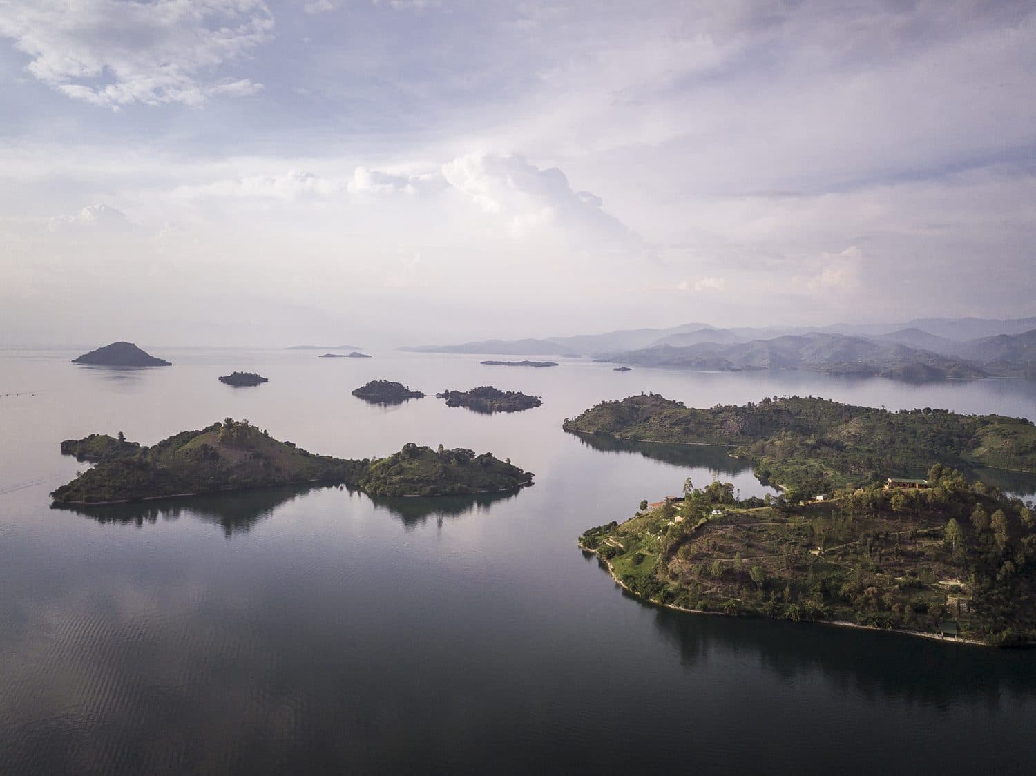 The islands of Lake Kivu from the air